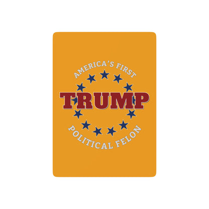 "Trump - Political Felon", Political Playing Cards (School Bus Yellow)