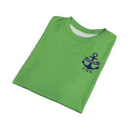 "USN Anchor", Unisex T-shirt (Bottle Glass Light)