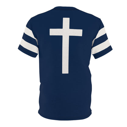 "Faith Overcomes Fear", Unisex Tee (Cambridge Blue)