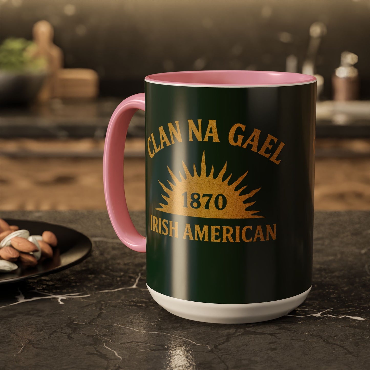 "Clan na Gael - Irish American", Colorful Mugs (11oz, 15oz) (Fenian Green)