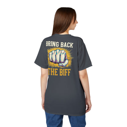 "Bring Back The Biff", Unisex T-shirt (Hebridean Grey)