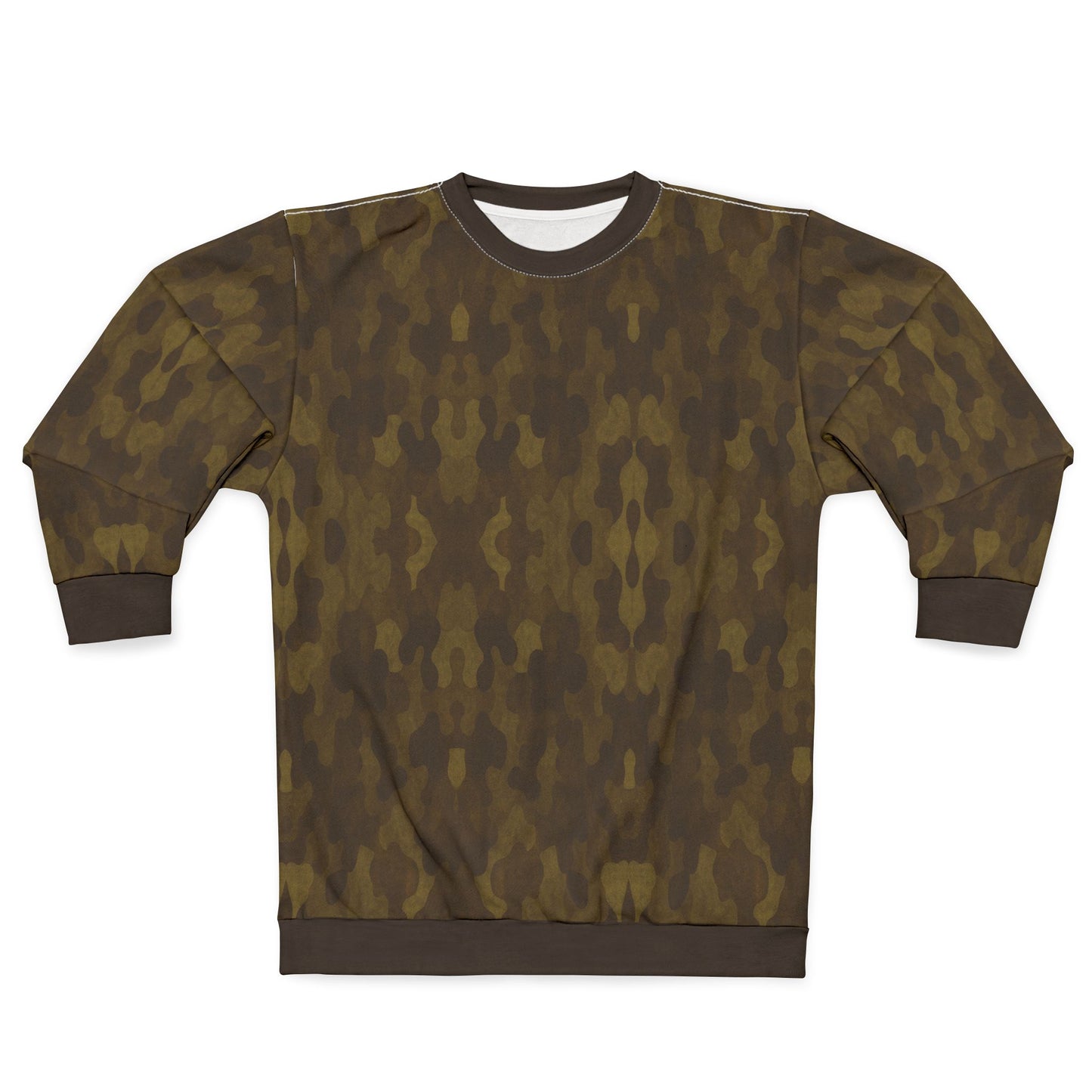 "Swamp Recon Camouflage", Unisex Sweatshirt (Swamp Brown Cuffs and Collar)