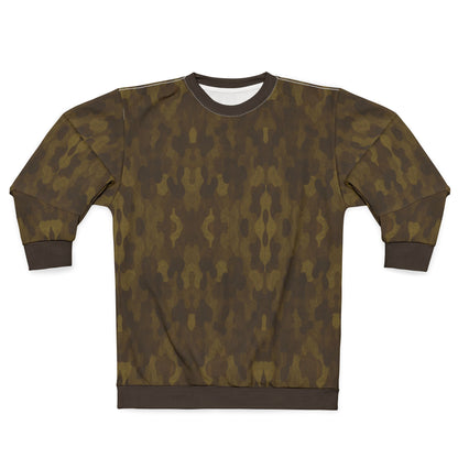 "Swamp Recon Camouflage", Unisex Sweatshirt (Swamp Brown Cuffs and Collar)