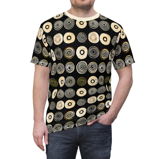 "Punk Polka", Wearable Pattern Art Unisex Tee (Iced Almond)