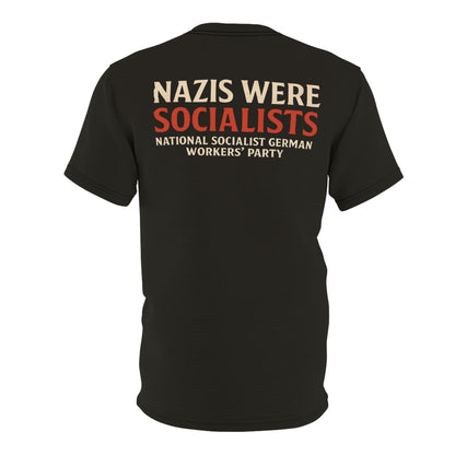 "Nazis were Socialists", Unisex T-shirt (Pitch Grey)