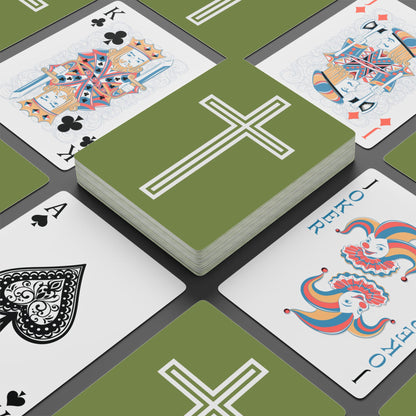 "A Simple Cross", Chrsitian Playing Cards (Zesty Apple Green)