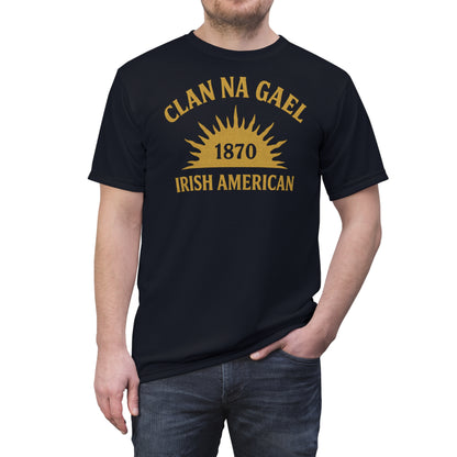 "Clan na Gael - Irish American", Unisex T-shirt (Black Denim)