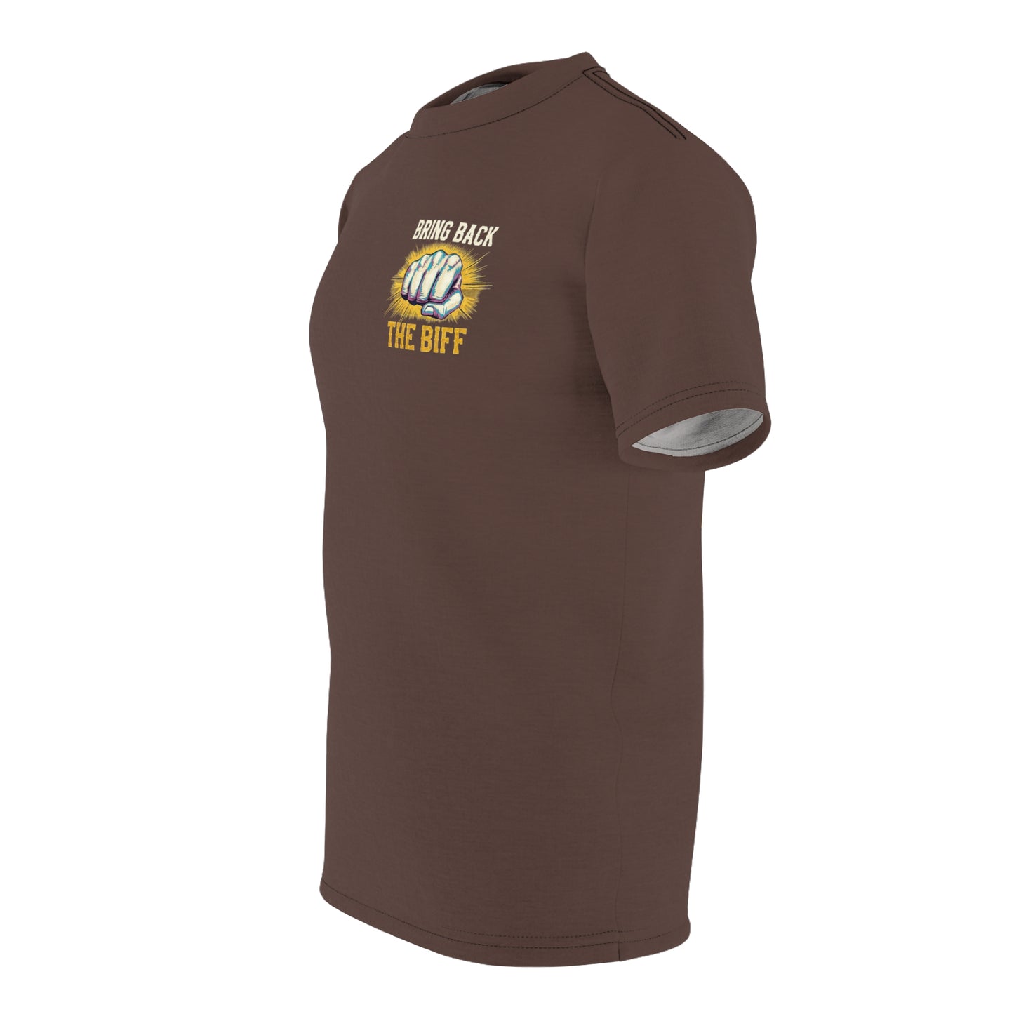 "Bring Back The Biff", Unisex T-shirt (Zanzibar Brown)