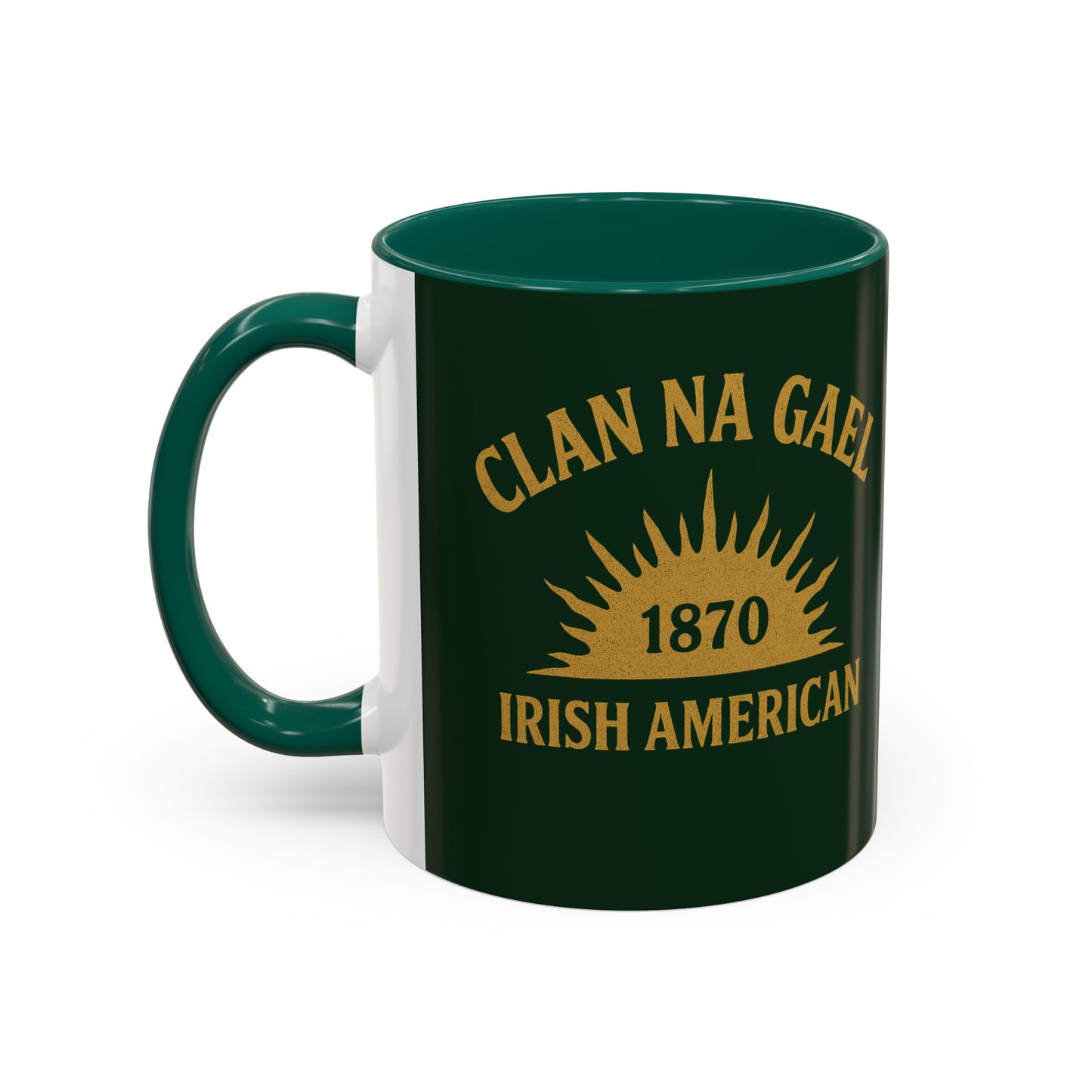 "Clan na Gael - Irish American", Colorful Mugs (11oz, 15oz) (Fenian Green)