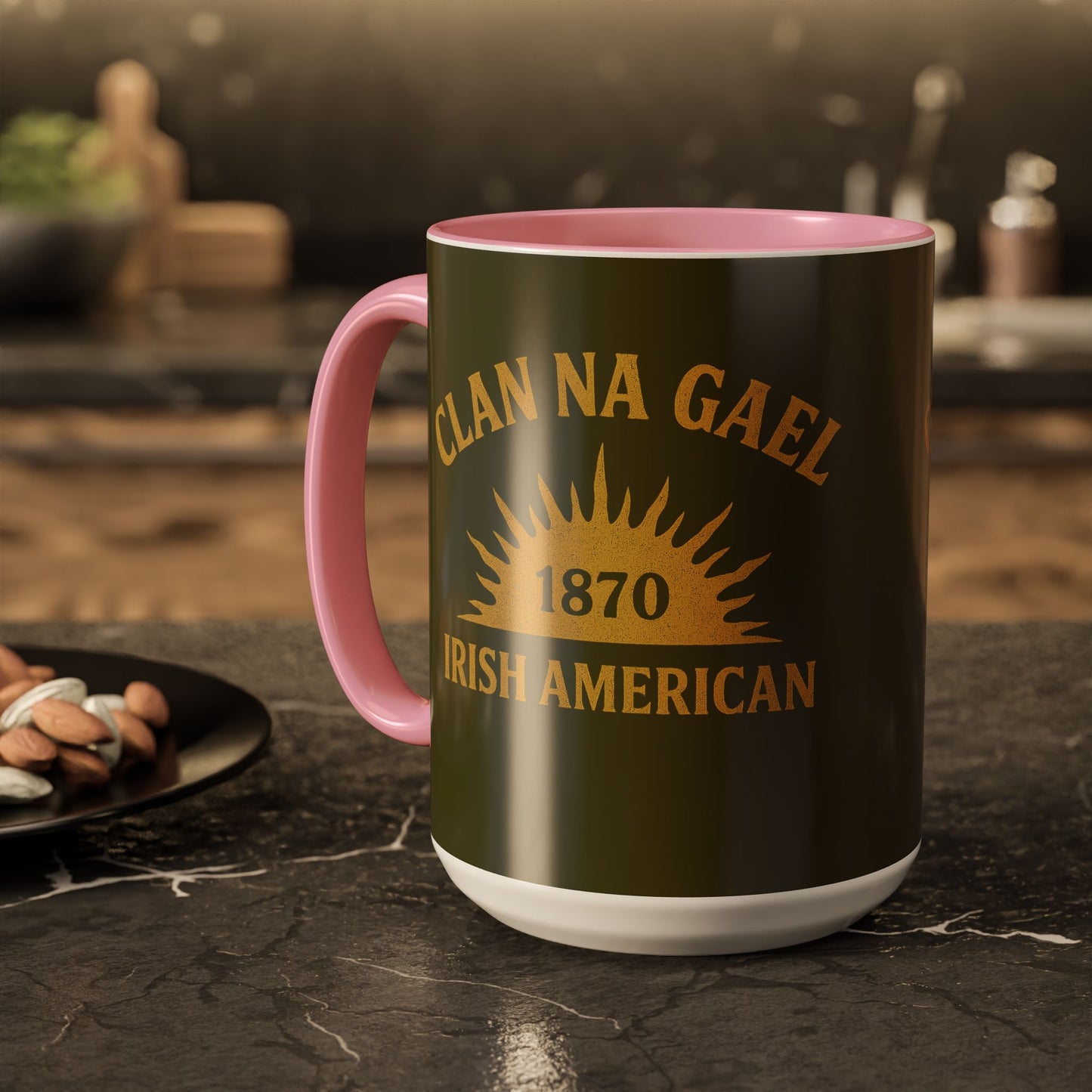"Clan na Gael - Irish American", Colorful Mugs (11oz, 15oz) (Fianna Green)
