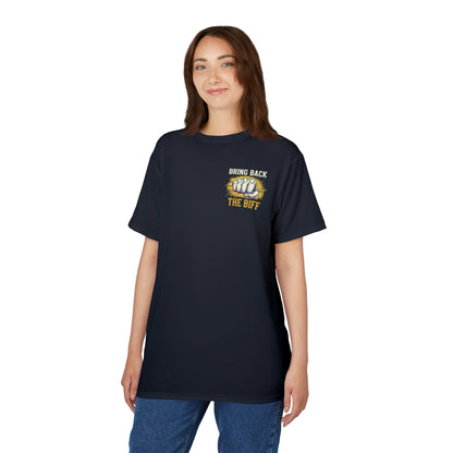 "Bring Back The Biff", Unisex T-shirt (Blackstone Blue)