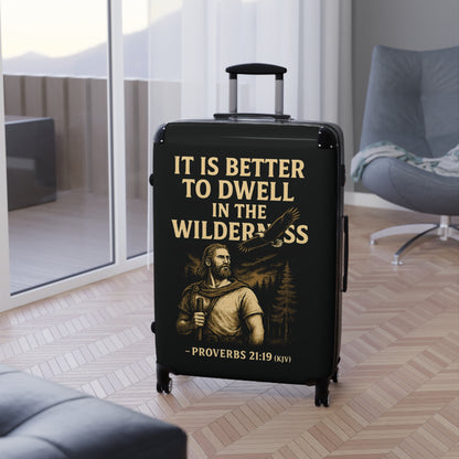 "Proverbs 21:19 (KJV), Suitcases (Void Black)