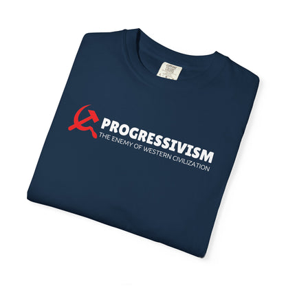 "Progressivism - Enemy of Western Civilization", Unisex T-shirt (Dark Colors)