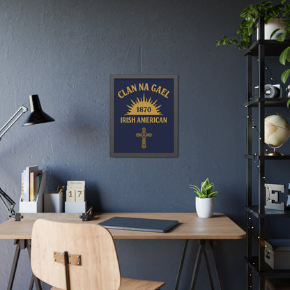 "Clan na Gael - Irish American", Framed Paper Poster (Mariana Blue)