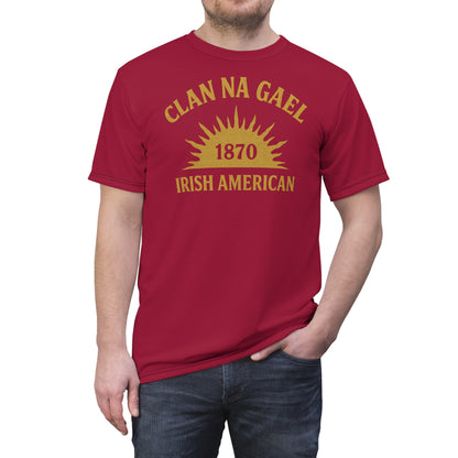 "Clan na Gael - Irish American", Unisex T-shirt (Fénechas Red)