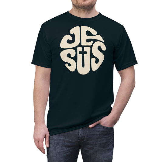 "Retro Jesus", Unisex T-shirt (Eucalyptus Green)
