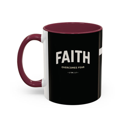 "Faith Overcomes Fear", Colorful Mugs (11oz, 15oz)