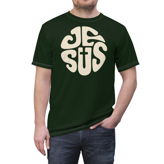 "Retro Jesus", Unisex T-shirt (Brieve Green)