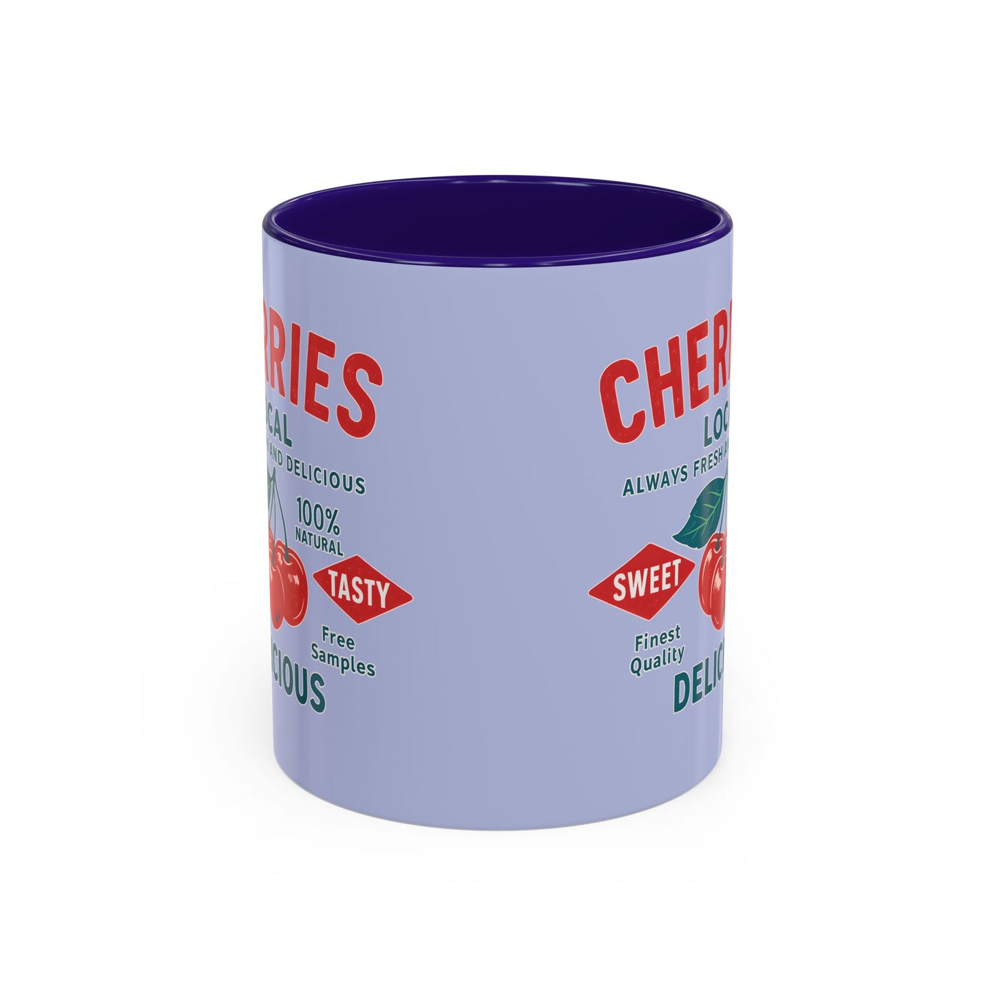 "Delicious Cherries", Colorful Mugs (11oz, 15oz) (Retro Periwinkle)