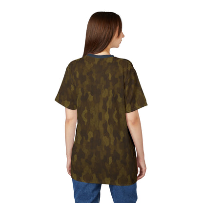 "Swamp Recon Camouflage", Unisex Tee (Drowned Indigo Collar)