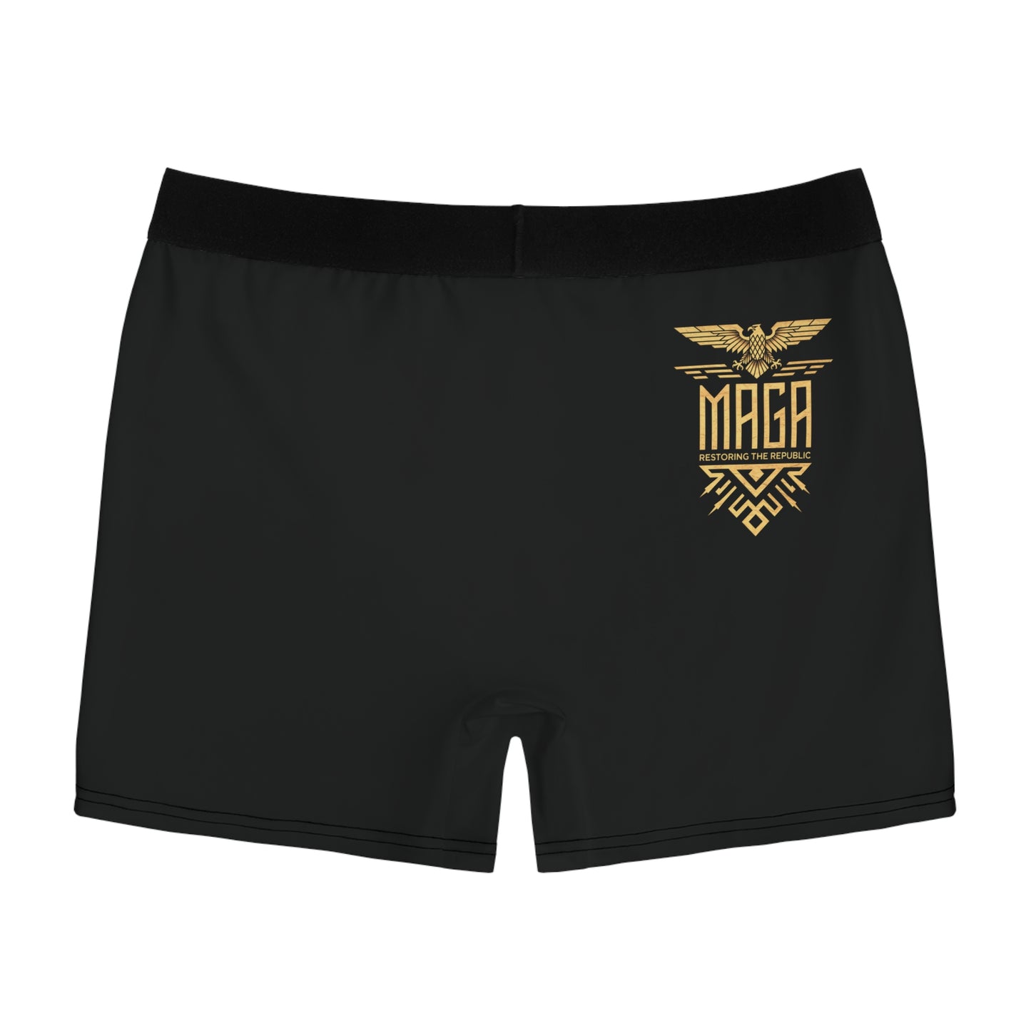 "MAGA Restoring the Republic" #02, Men's Boxer Briefs (Noir Black)
