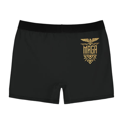 "MAGA Restoring the Republic" #02, Men's Boxer Briefs (Noir Black)