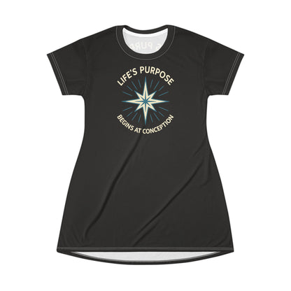 "Life's Purpose Begins at Conception #01", T-Shirt Dress (King Kong)