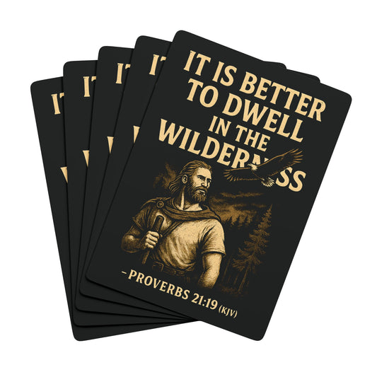 "Proverbs 21:19 (KJV)", Retro Playing Cards (Void Black)