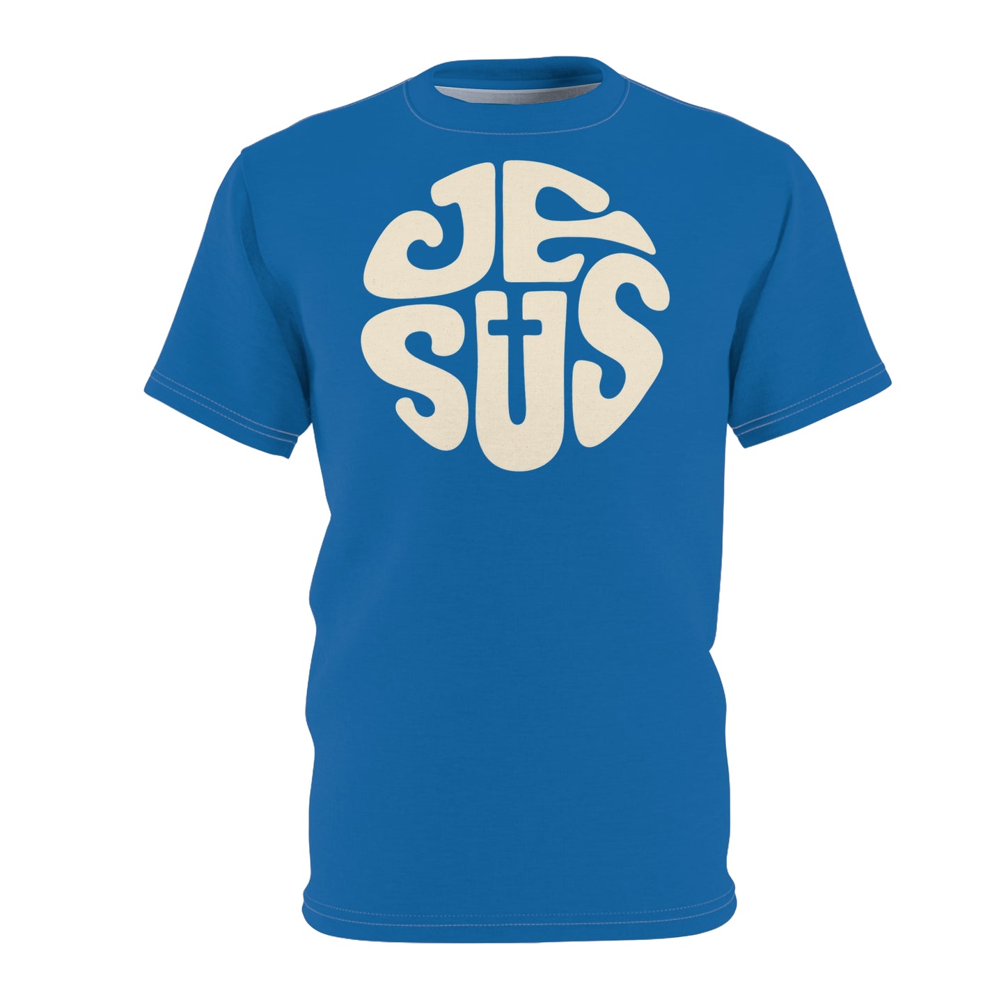 "Retro Jesus", Unisex T-shirt (Deep Reef Blue)