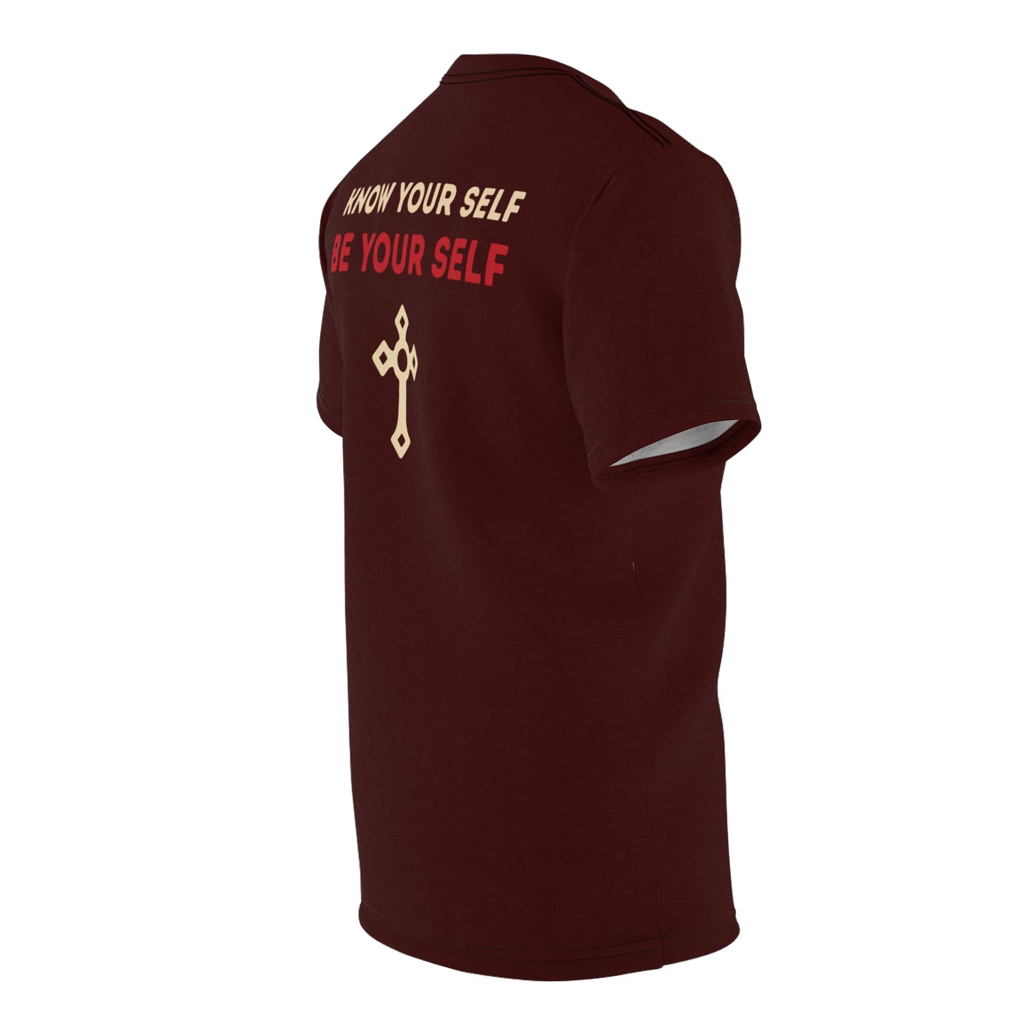 "Know Your Self", Unisex T-shirt (Mahogany)