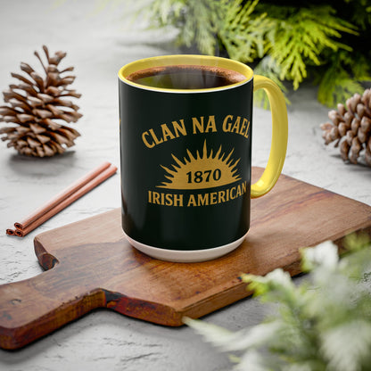 "Clan na Gael - Irish American", Colorful Mugs (11oz, 15oz) (Túath Green)