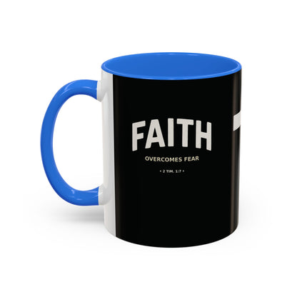 "Faith Overcomes Fear", Colorful Mugs (11oz, 15oz)