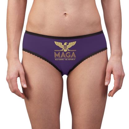 "MAGA - Restoring the Republic", Women's Briefs (Quandong Plum)