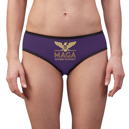 "MAGA - Restoring the Republic", Women's Briefs (Quandong Plum)