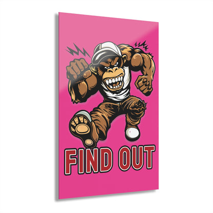 "Find Out", Acrylic Wall Prints (French Cleat Hanging) (Fluorescent Hot Pink)