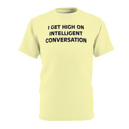 "Intelligent Conversation", Unisex T-shirt (Lamenters Yellow)