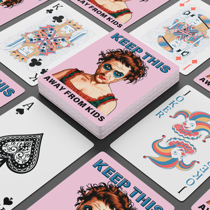"Keep This Away from Kids", Cultural Playing Cards (Lace Pink)
