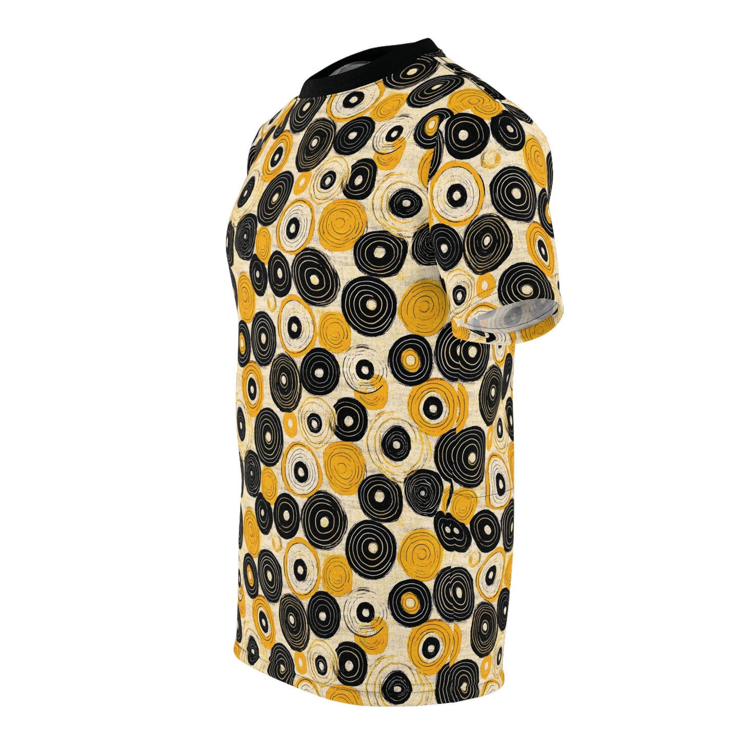 "Old 45's", Wearable Pattern Art Unisex Tee (70's Black Collar)