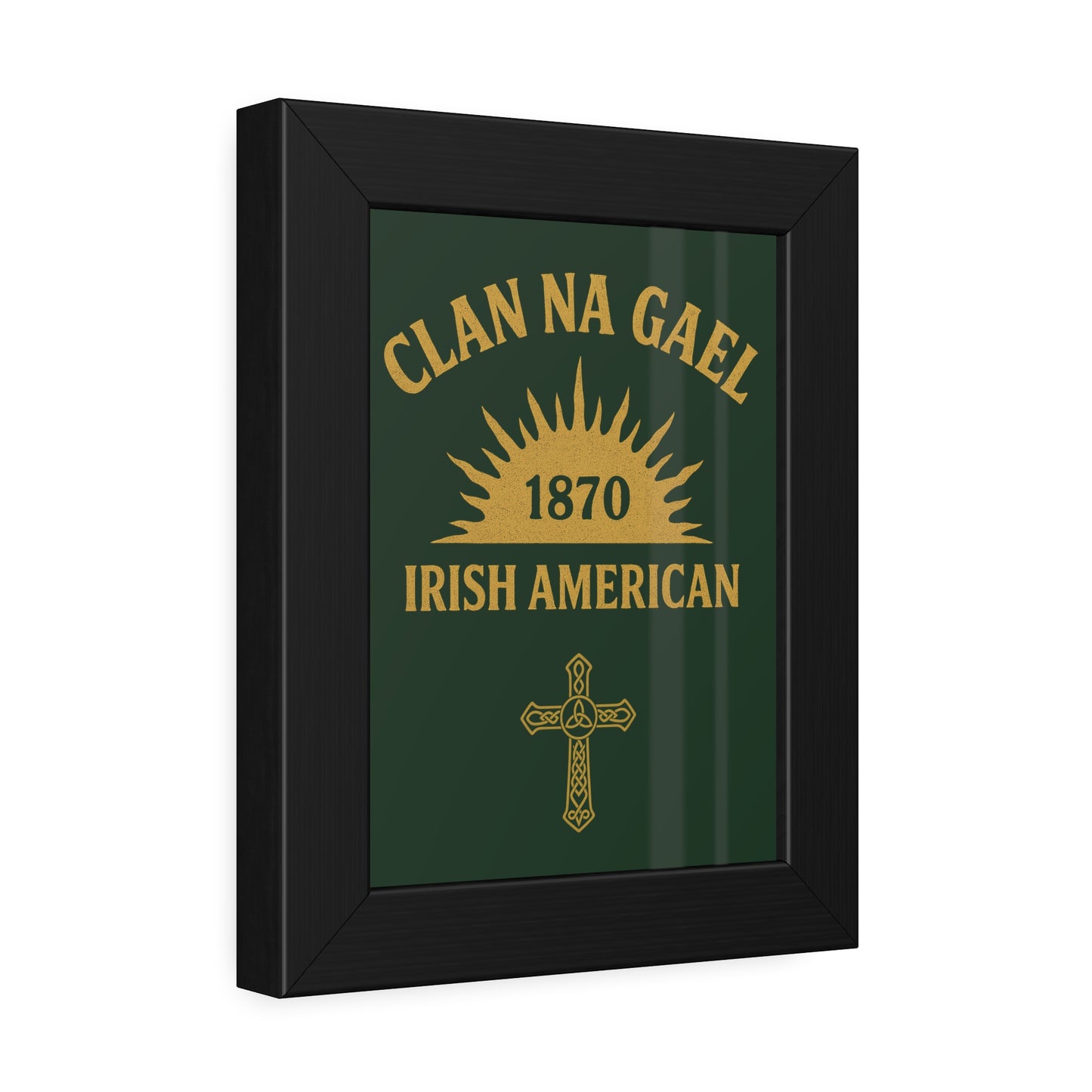 "Clan na Gael - Irish American", Framed Paper Poster (Fenian Green)
