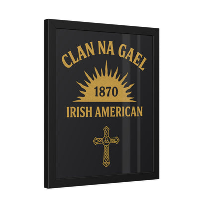 "Clan na Gael - Irish American", Framed Paper Poster (Raven Black)