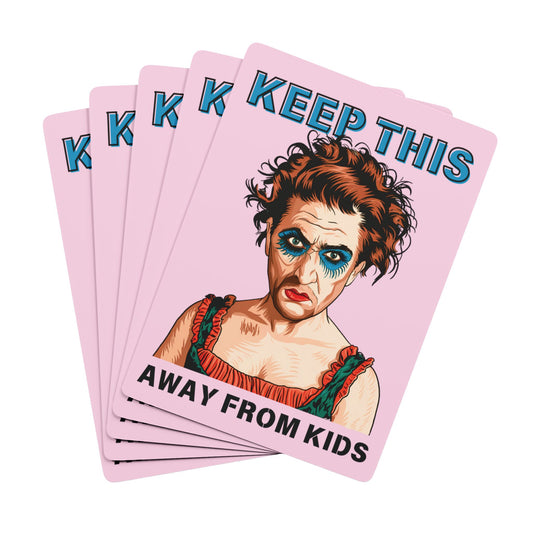 "Keep This Away from Kids", Cultural Playing Cards (Lace Pink)
