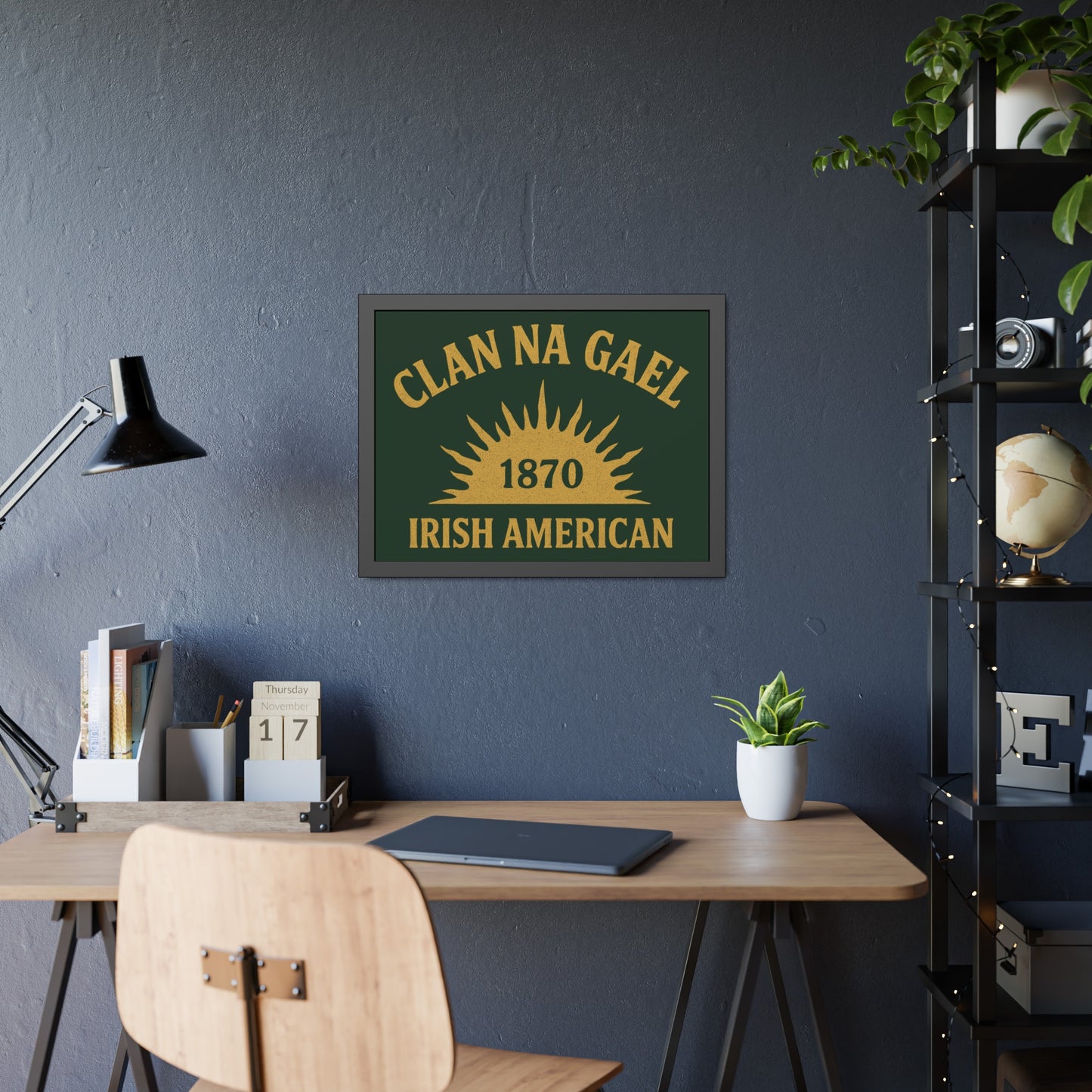 "Clan na Gael - Irish American", Framed Paper Poster (Fenian Green)