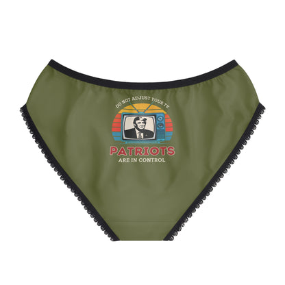 "Patriots are in Control" #01, Women's Briefs (Olive Green)