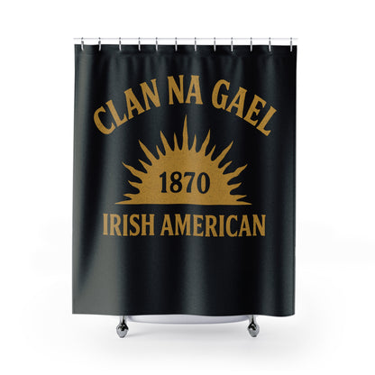 "Clan na Gael - Irish American", Shower Curtains (Raven Black)