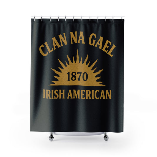 "Clan na Gael - Irish American", Shower Curtains (Raven Black)