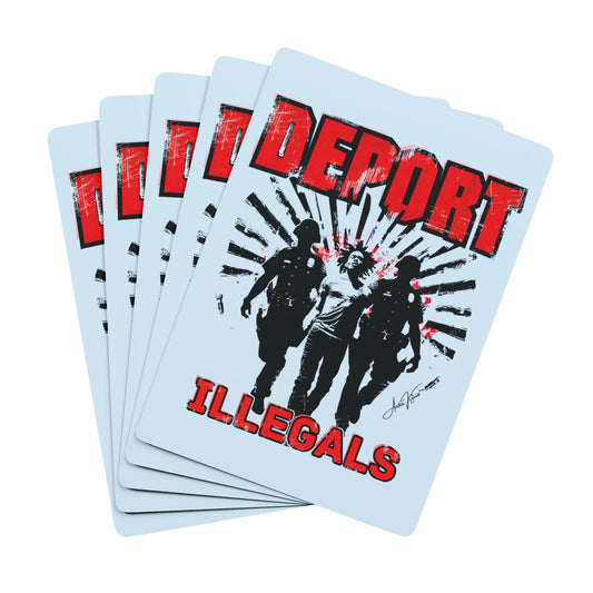 "Deport Illegals", Cultural Playing Cards (Pale Blue)