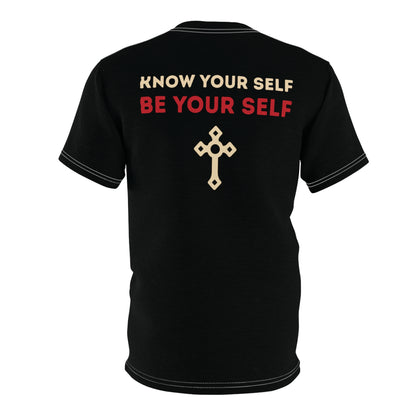 "Know Your Self", Unisex T-shirt (Obsidian Black)