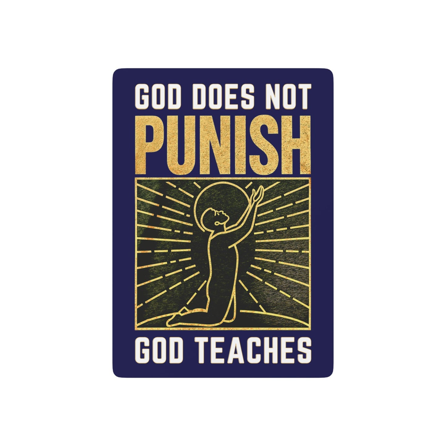 "God Does Not Punish - God Teaches" #03, Christian Playing Cards (Obsidian Blue)