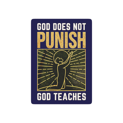 "God Does Not Punish - God Teaches" #03, Christian Playing Cards (Obsidian Blue)