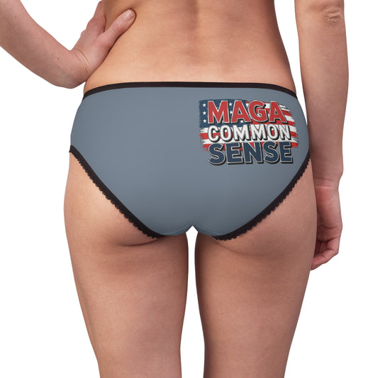 "MAGA Common Sense" #01, Women's Briefs (Atlantic Grey)